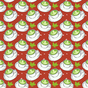 抹茶饮品图案矢量背景