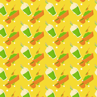 抹茶饮品图案矢量背景