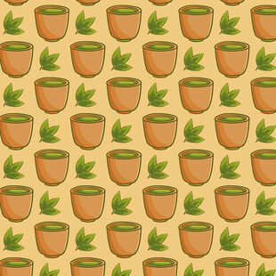 抹茶饮品图案矢量背景