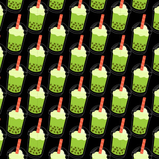 抹茶饮品图案矢量背景