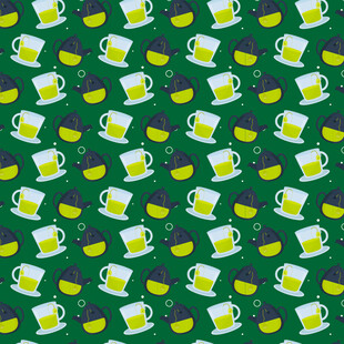 抹茶饮品图案矢量背景设计