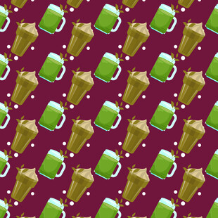 抹茶饮品图案矢量背景