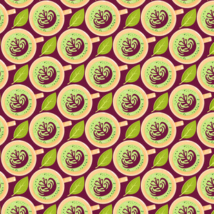 抹茶饮品图案矢量背景