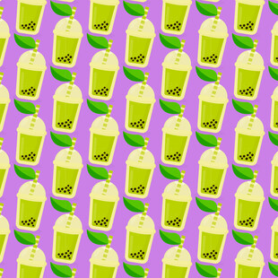 紫色背景上的饮品图案