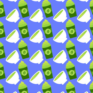 抹茶饮品图案矢量背景