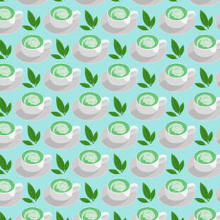 清新抹茶饮品图案矢量背景