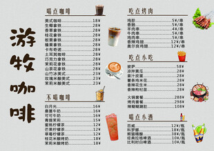  咖啡菜单展示