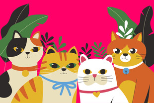 猫咪矢量卡通插画