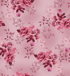 粉色玫瑰花卉图案布料