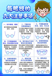 佩戴眼镜的九大注意事项海报