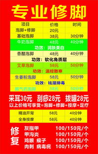 专业修脚服务项目展示