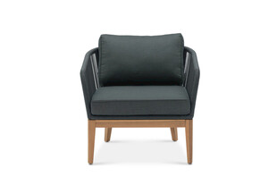 简约深灰木质扶手休闲椅