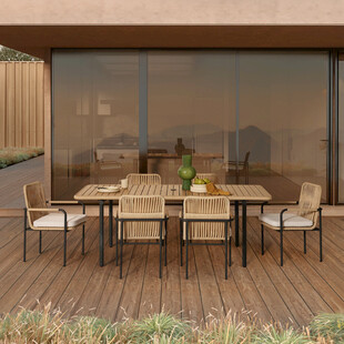 户外木质露台桌椅组合
