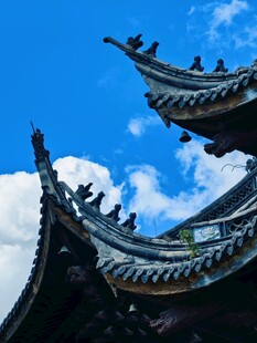 中国风古建筑飞檐翘角商业照片