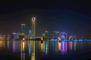 苏州金鸡湖都市夜景城市建筑