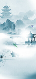 水墨山水间的诗意风景