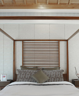 简约中式风格卧室床铺