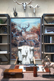 复古风鹿元素客厅装饰画