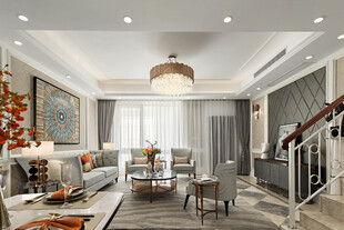 现代奢华风客厅室内设计