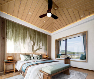 现代简约风温馨木质卧室