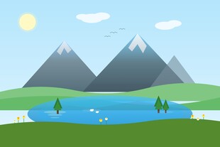 山水风景插画