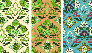 多彩植物图案纹理设计