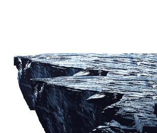 悬崖边缘的冷峻岩石