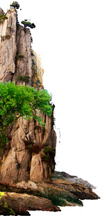 嶙峋石山绿意点缀