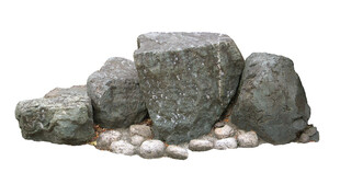 天然石块与碎石组合