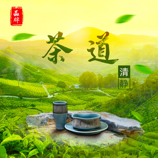 田园中的静谧茶道场景