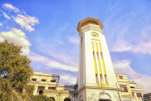 白色钟楼建筑风景