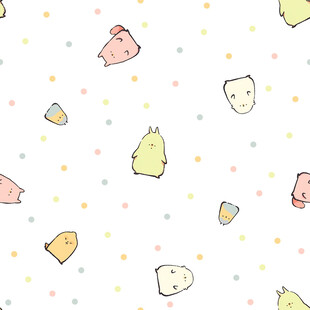 可爱卡通小动物图案背景