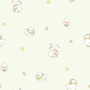 可爱卡通鸭子图案背景
