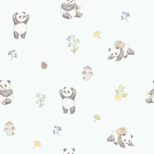 可爱熊猫小动物图案背景