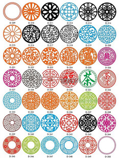 吊顶镂空雕刻雕花矢量图库素材