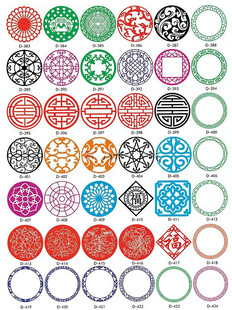 吊顶镂空雕刻雕花矢量图库素材