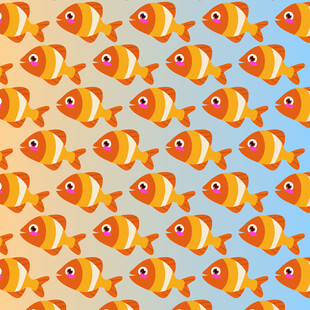 多彩小鱼无缝图案背景