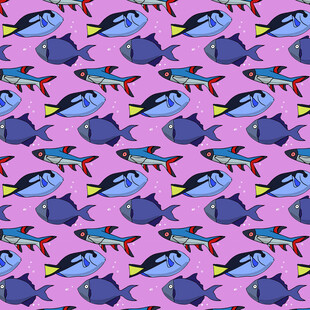紫色背景鱼图案纹理