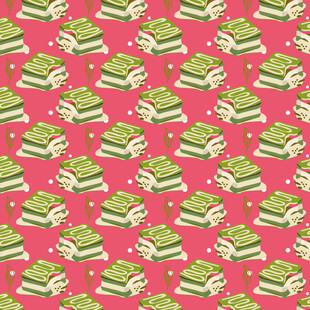 粉色背景的抹茶蛋糕图案