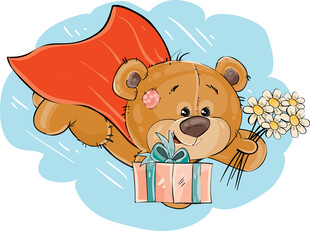 飞熊送花与礼物