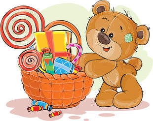 小熊与缤纷礼物篮