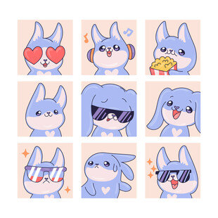 可爱小狗卡通表情集合