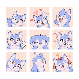 可爱蓝猫表情集合