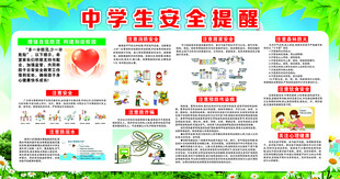 中学生安全提醒宣传栏