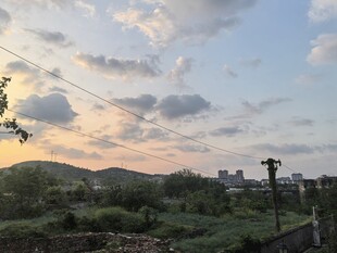 黄昏时分的田野风光