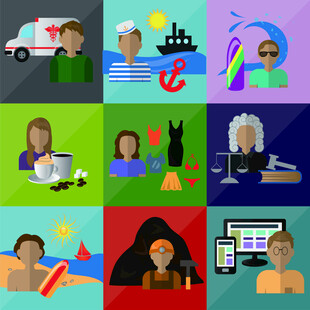 多样职业人物插画展示