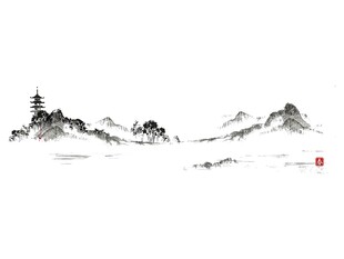 水墨山水意境图