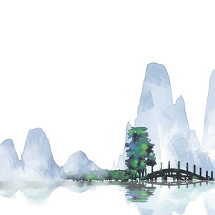水墨山水间的静谧景致