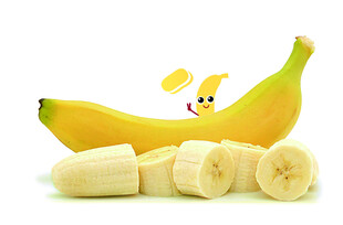 可爱香蕉切片图
