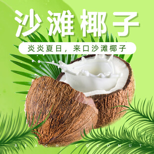 美味沙滩椰子新鲜诱人